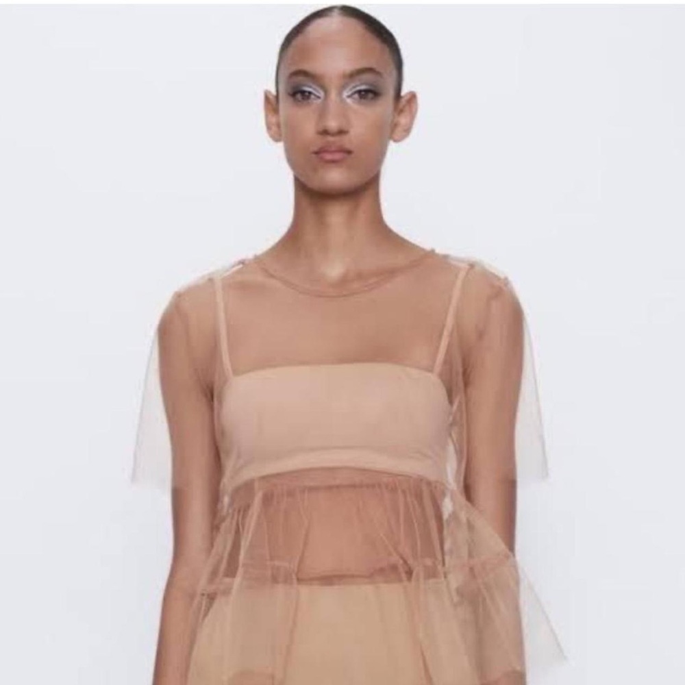 Tulle Peplum Top by Zara
